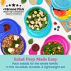 image:imageBentgo Easyboxes SaladtoGo Containers  8Piece Set 4 Bowls LeakProof Dressing Cups BuiltIn amp 4 Fitted Lids Seal in Freshness ReusableBPAFree for Salad Pasta amp Cereal Jewel BrightsJewel Brights
