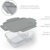 image:imageBentgo Glass Lunch Box LeakProof 3Compartment 5Cup Capacity  Meal Prep Portion Control Microwave Oven Freezer amp TopRack Dishwasher Safe GrayGray