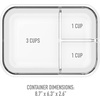 image:imageBentgo Glass Lunch Box LeakProof 3Compartment 5Cup Capacity  Meal Prep Portion Control Microwave Oven Freezer amp TopRack Dishwasher Safe GrayGreen