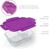 image:imageBentgo Glass Lunch Box LeakProof 3Compartment 5Cup Capacity  Meal Prep Portion Control Microwave Oven Freezer amp TopRack Dishwasher Safe GrayPurple
