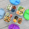 image:imageBentgo Glass Lunch Box LeakProof 3Compartment 5Cup Capacity  Meal Prep Portion Control Microwave Oven Freezer amp TopRack Dishwasher Safe GrayPurple