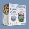 image:imageBentgo Glass Salad Container  76Cup Salad Bowl with Airtight Lid LeakProof Sauce Container 4Compartment Bento Tray amp Reusable Fork  BPAFree for Meal Prep Office amp More Black OnyxWildly Chic  Soft Blue