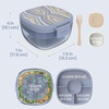 image:imageBentgo Glass Salad Container  76Cup Salad Bowl with Airtight Lid LeakProof Sauce Container 4Compartment Bento Tray amp Reusable Fork  BPAFree for Meal Prep Office amp More Black OnyxWildly Chic  Soft Blue