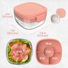 image:imageBentgo Glass Salad Container  76Cup Salad Bowl with Airtight Lid LeakProof Sauce Container 4Compartment Bento Tray amp Reusable Fork  BPAFree for Meal Prep Office amp More Black OnyxCoral