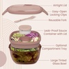 image:imageBentgo Glass Salad Container  76Cup Salad Bowl with Airtight Lid LeakProof Sauce Container 4Compartment Bento Tray amp Reusable Fork  BPAFree for Meal Prep Office amp More Black OnyxMod Curve  Desert Rose