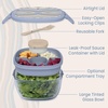 image:imageBentgo Glass Salad Container  76Cup Salad Bowl with Airtight Lid LeakProof Sauce Container 4Compartment Bento Tray amp Reusable Fork  BPAFree for Meal Prep Office amp More Black OnyxWildly Chic  Soft Blue