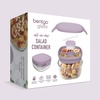 image:imageBentgo Glass Salad Container  76Cup Salad Bowl with Airtight Lid LeakProof Sauce Container 4Compartment Bento Tray amp Reusable Fork  BPAFree for Meal Prep Office amp More Black OnyxLavender