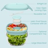 image:imageBentgo Glass Salad Container  76Cup Salad Bowl with Airtight Lid LeakProof Sauce Container 4Compartment Bento Tray amp Reusable Fork  BPAFree for Meal Prep Office amp More Black OnyxCoastal Seaglass