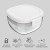 image:imageBentgo Glass Salad Container  76Cup Salad Bowl with Airtight Lid LeakProof Sauce Container 4Compartment Bento Tray amp Reusable Fork  BPAFree for Meal Prep Office amp More Black OnyxWhite