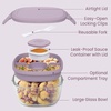 image:imageBentgo Glass Salad Container  76Cup Salad Bowl with Airtight Lid LeakProof Sauce Container 4Compartment Bento Tray amp Reusable Fork  BPAFree for Meal Prep Office amp More Black OnyxLavender