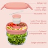 image:imageBentgo Glass Salad Container  76Cup Salad Bowl with Airtight Lid LeakProof Sauce Container 4Compartment Bento Tray amp Reusable Fork  BPAFree for Meal Prep Office amp More Black OnyxCoral