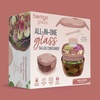 image:imageBentgo Glass Salad Container  76Cup Salad Bowl with Airtight Lid LeakProof Sauce Container 4Compartment Bento Tray amp Reusable Fork  BPAFree for Meal Prep Office amp More Black OnyxMod Curve  Desert Rose