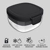 image:imageBentgo Glass Salad Container  76Cup Salad Bowl with Airtight Lid LeakProof Sauce Container 4Compartment Bento Tray amp Reusable Fork  BPAFree for Meal Prep Office amp More Black OnyxBlack Onyx