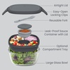 image:imageBentgo Glass Salad Container  76Cup Salad Bowl with Airtight Lid LeakProof Sauce Container 4Compartment Bento Tray amp Reusable Fork  BPAFree for Meal Prep Office amp More Black OnyxDark Gray