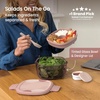 image:imageBentgo Glass Salad Container  76Cup Salad Bowl with Airtight Lid LeakProof Sauce Container 4Compartment Bento Tray amp Reusable Fork  BPAFree for Meal Prep Office amp More Black OnyxMod Curve  Desert Rose
