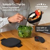 image:imageBentgo Glass Salad Container  76Cup Salad Bowl with Airtight Lid LeakProof Sauce Container 4Compartment Bento Tray amp Reusable Fork  BPAFree for Meal Prep Office amp More Black OnyxBlack Onyx