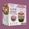image:imageBentgo Glass Salad Container  76Cup Salad Bowl with Airtight Lid LeakProof Sauce Container 4Compartment Bento Tray amp Reusable Fork  BPAFree for Meal Prep Office amp More Black OnyxFloral Maximalist  Bouquet
