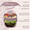 image:imageBentgo Glass Salad Container  76Cup Salad Bowl with Airtight Lid LeakProof Sauce Container 4Compartment Bento Tray amp Reusable Fork  BPAFree for Meal Prep Office amp More Black OnyxFloral Maximalist  Bouquet