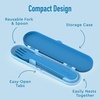 image:imageBentgo Kids Chill Lunch Box GreenNavy With Kids Reusable Plastic Utensils Blue
