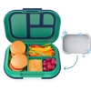 image:imageBentgo Kids Chill Lunch Box GreenNavy With Kids Reusable Plastic Utensils Blue
