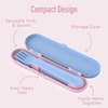 image:imageBentgo Kids Prints 5Compartment BentoStyle Kids Lunch Box Set with Reusable Plastic Utensils Lavender Galaxy