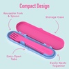 image:imageBentgo Kids Prints 5Compartment BentoStyle Kids Lunch Box Set with Reusable Plastic Utensils Rainbows and Butterflies