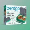 image:imageBentgo Kids Stow amp Go LeakProof Lunch Box with BuiltIn Utensil  35Cup Capacity Removable Tray PortionPerfect Compartments for Kids and Teens 2in1 Spoon amp Fork StrawberryGray Leaf