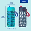 image:imageBentgo Kids Water Bottle 2Pack Replacement Straws Set 15 oz  LeakProof BPAFree Tritan ShatterResistant TopRack Dishwasher Safe RocketShark