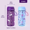 image:imageBentgo Kids Water Bottle 2Pack Replacement Straws Set 15 oz  LeakProof BPAFree Tritan ShatterResistant TopRack Dishwasher Safe UnicornLavender Galaxy