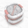 image:imageBentgo Salad Bento Lunch Box Meal Prep Containers 2Pack  4Cup Bowl 3 Food Compartments Dressing Container BuiltIn Utensil SlateBlush Marble