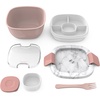 image:imageBentgo Salad Bento Lunch Box Meal Prep Containers 2Pack  4Cup Bowl 3 Food Compartments Dressing Container BuiltIn Utensil SlateBlush Marble