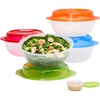 image:imageBentgo Easyboxes SaladtoGo Containers  8Piece Set 4 Bowls LeakProof Dressing Cups BuiltIn amp 4 Fitted Lids Seal in Freshness ReusableBPAFree for Salad Pasta amp Cereal Jewel BrightsClassic