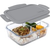 image:imageBentgo Glass Lunch Box LeakProof 3Compartment 5Cup Capacity  Meal Prep Portion Control Microwave Oven Freezer amp TopRack Dishwasher Safe GrayGray