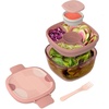 image:imageBentgo Glass Salad Container  76Cup Salad Bowl with Airtight Lid LeakProof Sauce Container 4Compartment Bento Tray amp Reusable Fork  BPAFree for Meal Prep Office amp More Black OnyxMod Curve  Desert Rose