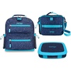 image:imageBentgo Kids 5Compartment Lunch Box Set With Insulated Lunch Bag and Lightweight 14 Kids Backpack Confetti Edition  Abyss Blue