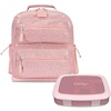 image:imageBentgo Kids 5Compartment Lunch Box Set With Lightweight 14 Kids Backpack Glitter Edition  Petal Pink