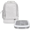 image:imageBentgo Kids 5Compartment Lunch Box With Kids 2in1 Backpack amp Insulated Lunch Bag Glitter Edition  Silver