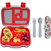 image:imageBentgo Kids Prints 5Compartment BentoStyle Kids Lunch Box Set with Reusable Plastic Utensils Trucks
