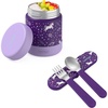 image:imageBentgo Kids Stainless Steel Food Jar and Reusable Stainless Steel Utensils Set Unicorn
