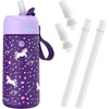 image:imageBentgo Kids Stainless Steel Water Bottle Replacement Straws Set  LeakProof Vacuum Insulated 188 Stainless Steel BPAFree 15 oz Unicorn