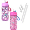 image:imageBentgo Kids Water Bottle 2Pack Replacement Straws Set 15 oz  LeakProof BPAFree Tritan ShatterResistant TopRack Dishwasher Safe Rainbows amp ButterfliesFairies