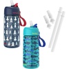 image:imageBentgo Kids Water Bottle 2Pack Replacement Straws Set 15 oz  LeakProof BPAFree Tritan ShatterResistant TopRack Dishwasher Safe RocketShark