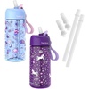 image:imageBentgo Kids Water Bottle 2Pack Replacement Straws Set 15 oz  LeakProof BPAFree Tritan ShatterResistant TopRack Dishwasher Safe UnicornLavender Galaxy