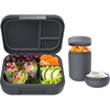 image:imageBentgo Modern BentoStyle Lunch Box Set With Reusable Snack Cup Dark Gray