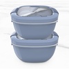 image:imageBentgo Salad Bento Lunch Box Meal Prep Containers 2Pack  4Cup Bowl 3 Food Compartments Dressing Container BuiltIn Utensil SlateSlate