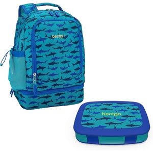 image:imageBentgo 2in1 Backpack amp Insulated Lunch Bag Set With Kids Prints Lunch Box Shark