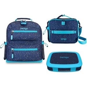 image:imageBentgo Kids 5Compartment Lunch Box Set With Insulated Lunch Bag and Lightweight 14 Kids Backpack Confetti Edition  Abyss Blue