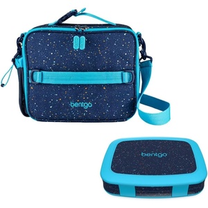 image:imageBentgo Kids 5Compartment Lunch Box With Insulated Lunch Bag  Confetti Edition  Abyss Blue