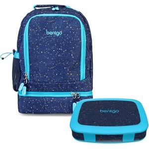 image:imageBentgo Kids 5Compartment Lunch Box With Kids 2in1 Backpack amp Insulated Lunch Bag Confetti Edition  Abyss Blue