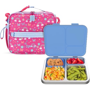 image:imageBentgo Kids Insulated Lunch Bag and Stainless Steel Lunch Box Set Rainbows amp Butterflies